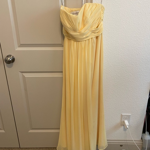 David’s Bridal Strapless Bridesmaids Dress in Canary Yellow - Picture 3 of 5